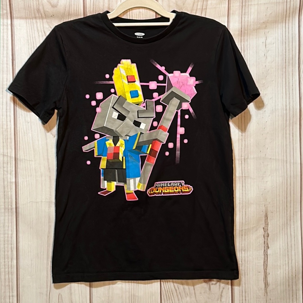 Kids Graphic Black Tee (MineCraft)